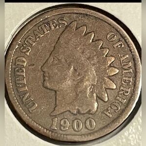 1900 Indian Head Penny cent vintage coin